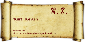 Must Kevin névjegykártya